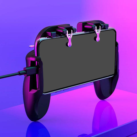 UKCOCO Cooling Handle Fan Cooler Phone Game Controller Fan Cell Phone Game Controller Phone Joystick Trigger Phone Grips Fan Controller Remote H6 Plastic Eat Chicken Charge