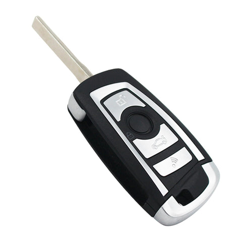 Oulesh Car Key Fob Cases for BMW 1/3/5/6 Series E46 E39 E60 E38 E53 E36 X5, 4 Button Remote Key Shell