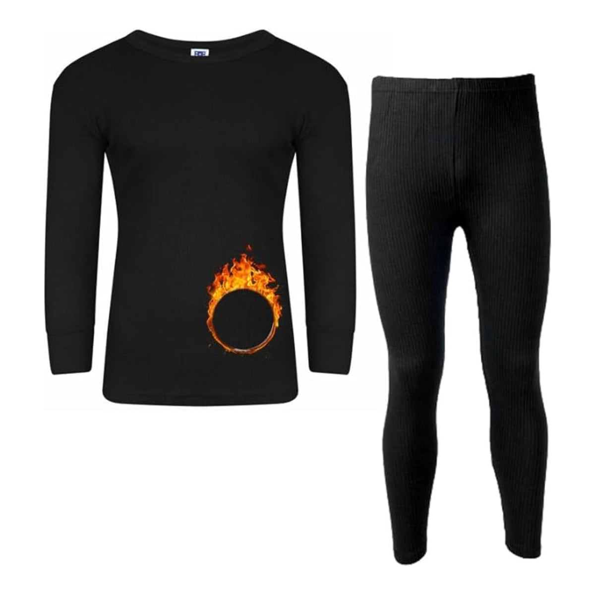 VEARZ® Men Thermals Underwear Long Johns Trouser Winter Baselayer Bottoms Warm Vest T-Shirt Top Full Set Body Warmer For Mens Plus Size S-2XL Black-Long Sleeve-XL