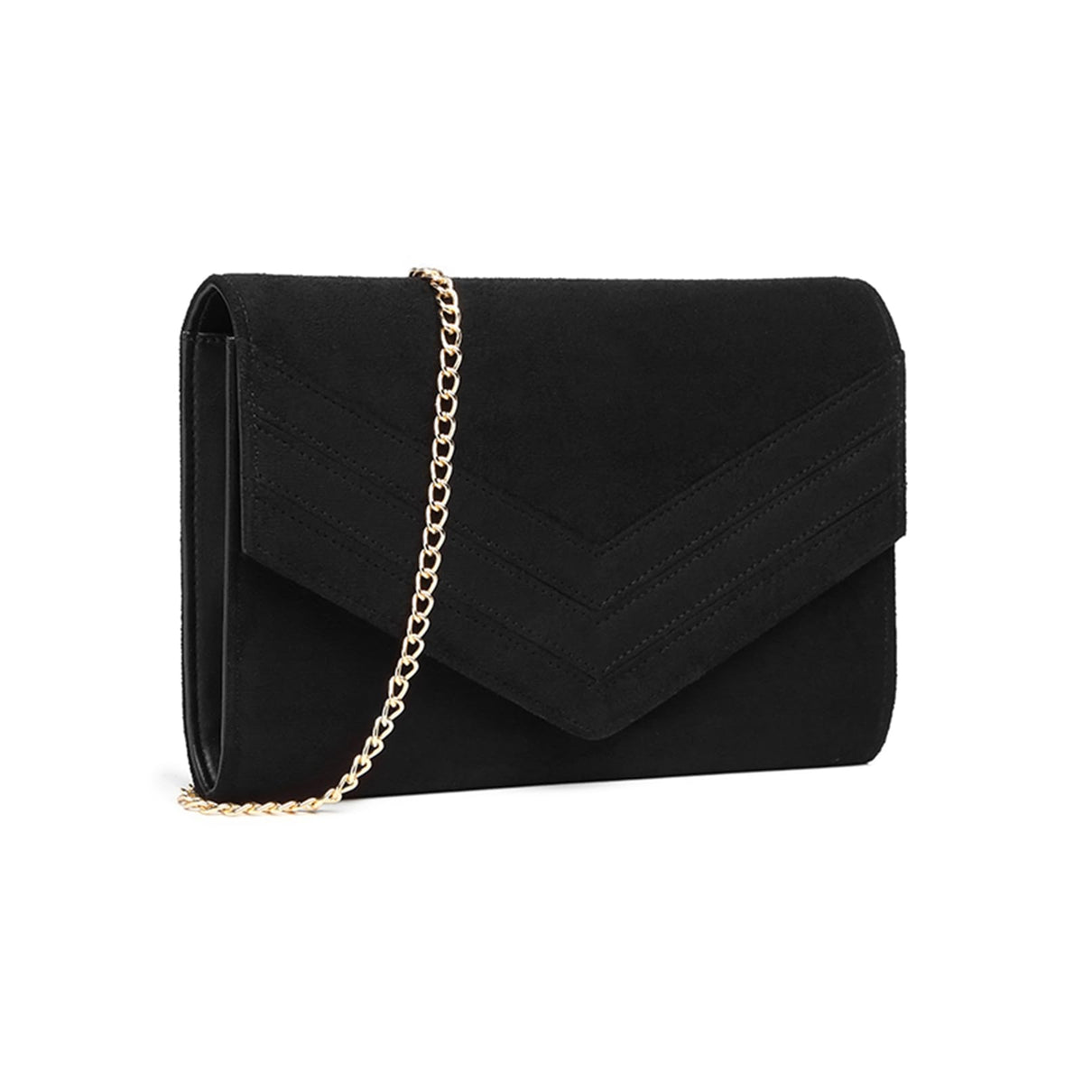 Miss Lulu Womens Clutches Bag Evening Bags Synthetic and Suede with Chain for Wedding