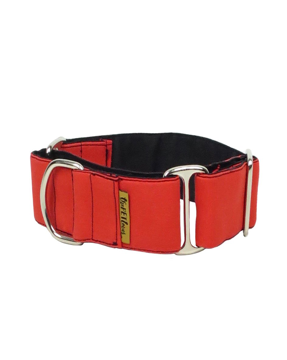 ThePetLover Martingale Collar for Dogs, L, Red and Black