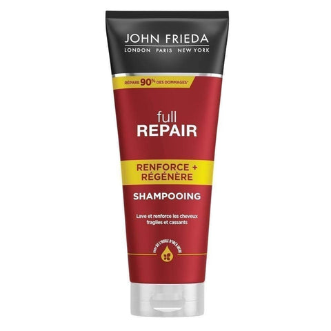 John Frieda Full Repair Strengthen + Restore Shampoo 250 ml, Strengthening and Repairing Shampoo for Dry, Stressed and Damaged Hair