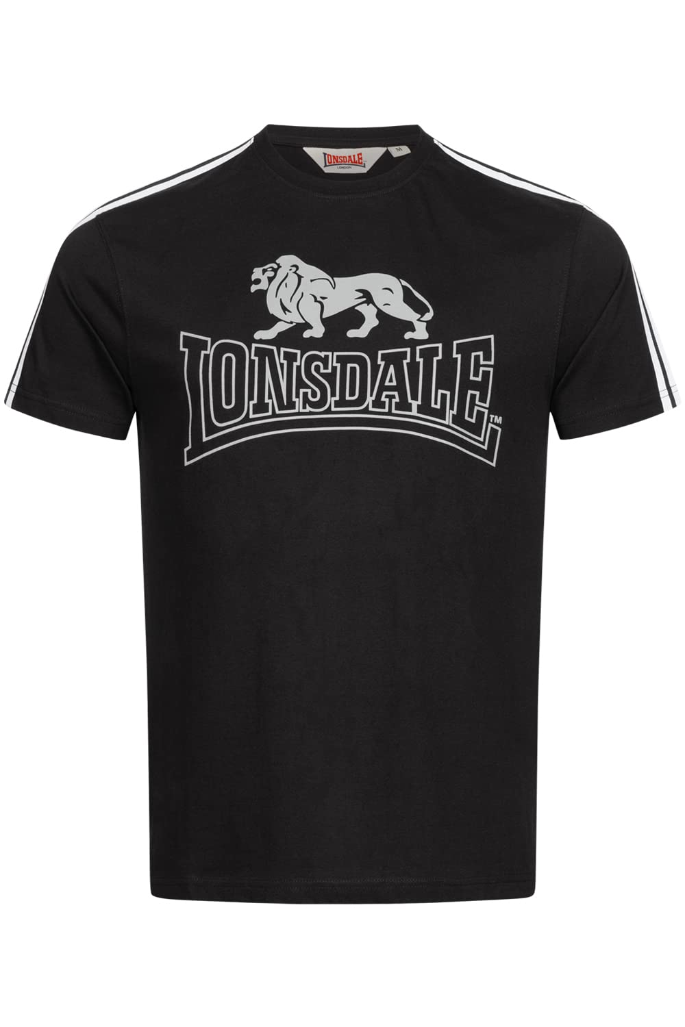 Lonsdale Men's Piershill T-Shirt, Black/White/Grey, XL