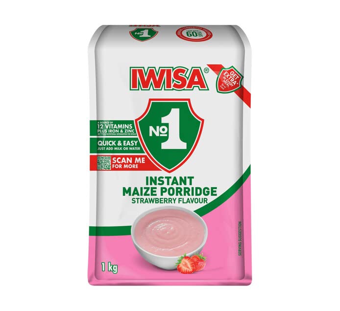 Iwisa Instant Maize Porridge Strawberry Flavour 1kg