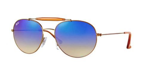 Ray-Ban RB3540-198/8B Sunglasses Bronze-Copper w/Blue Gradient Flash Lens 53mm