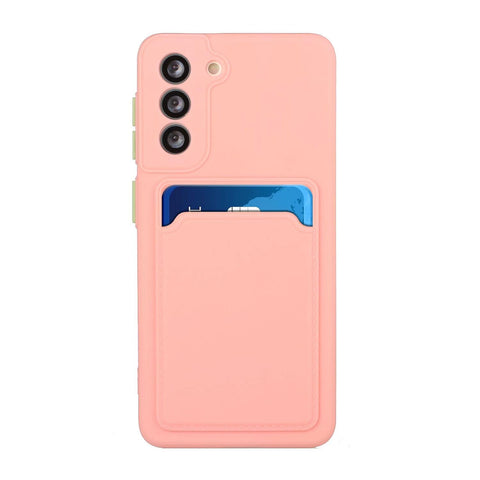Rnrieyta Miagon Matte Wallet Case for Samsung Galaxy A25 5G,Card Slot Bumper Slim Fit Protective Soft TPU Shockproof Cover with Cute Card Holder,Pink