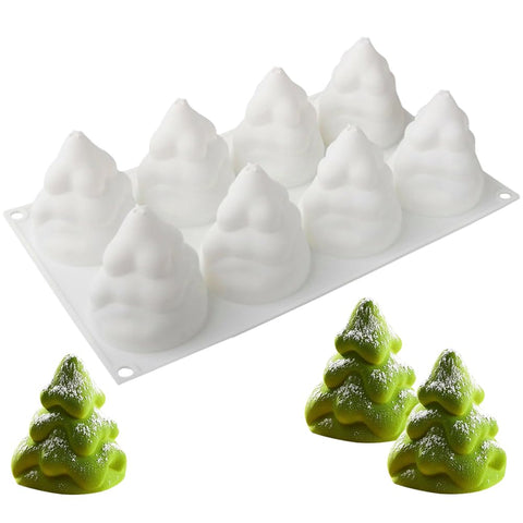 MEZHEN Christmas Silicone Mould Christmas Tree Baking Mould 3D Cake Mould Christmas Tree Mousse Cake Baking Mould Silicone Christmas Mould Chocolate Moulds Motif Baking Moulds