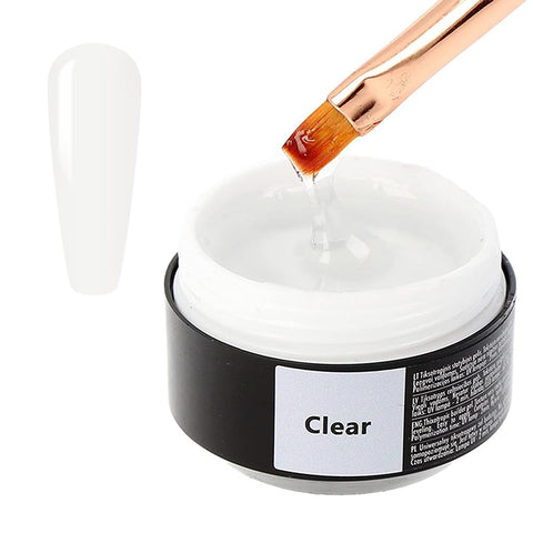 Sincero Salon Clear Builder Gel for Nails - Hard Gel Builder for Extension - Nail Strengthener for Weak Nails - LED UV Nail Builder - Nail Repair - Use with Nail Forms - Nail Hardener Gel 50 ml