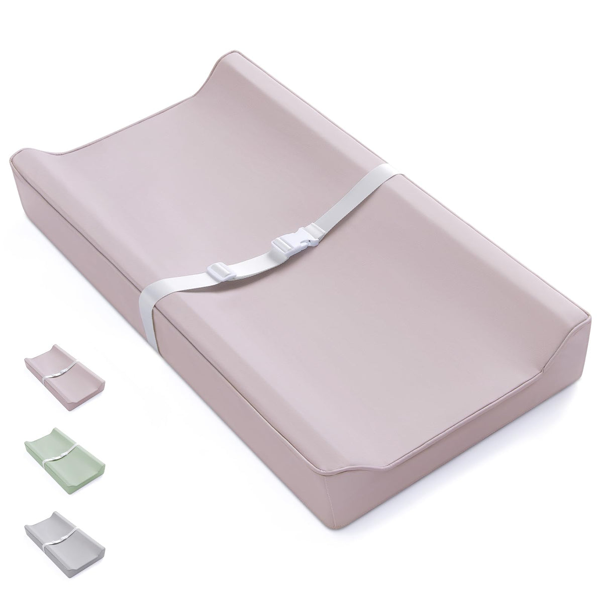 Blissful Diary Contoured Changing Mat with PU Cover Waterproof and Easy Clean Standard Size, Comfortable for Dressers/Tables Taupe