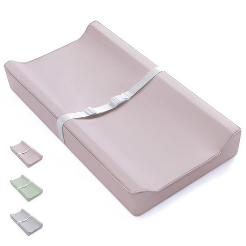 Blissful Diary Contoured Changing Mat with PU Cover Waterproof and Easy Clean Standard Size, Comfortable for Dressers/Tables Taupe