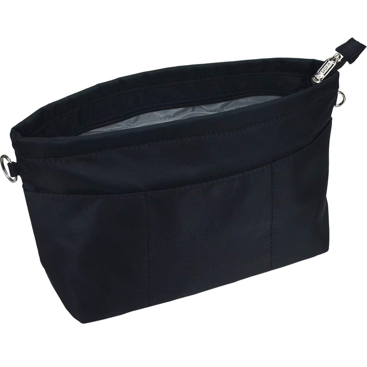 YIICOOLY Purse Organizer Insert for Handbags, Nylon Tote Bag Organizer Insert Zipper Bag for Women Black Small