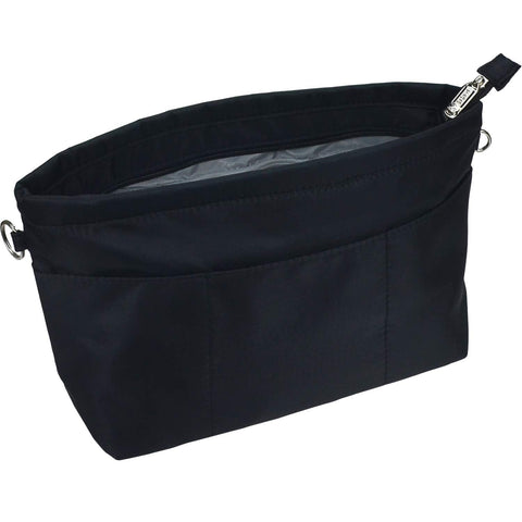 YIICOOLY Purse Organizer Insert for Handbags, Nylon Tote Bag Organizer Insert Zipper Bag for Women Black Small