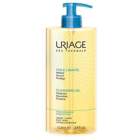 Uriage Cleansing Oil 1L - Body & Face - Sensitive Skin - Cleanses, Nourishes, Prevents Dryness - With Gentle Superfatting Agents Leaving a Soft, Protective Film On the Skin