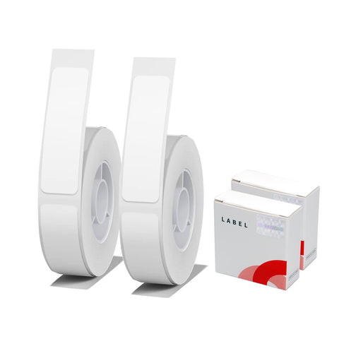 Label Maker Tape Compatible for NIIMBOT D11 D110 D101, Thermal Sticker Paper 0.47" x 1.57"(12x40mm) Adapted Label Print Paper, Waterproof Self Adhesive Labeling Tape(2 Rolls, White)