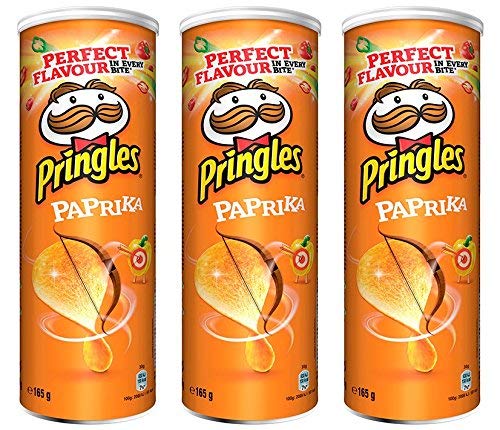Pringles Paprika Crisps 165 gr. - [Pack 3]