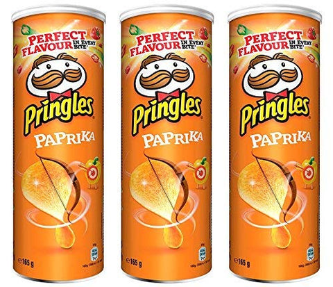 Pringles Paprika Crisps 165 gr. - [Pack 3]