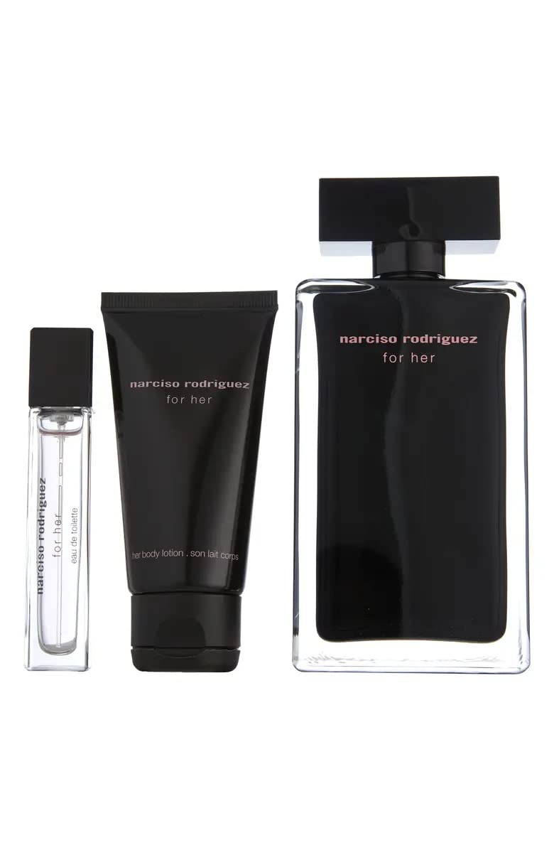 Narciso Rodriguez for Women 3 Piece Set (3.4 Eau de Toilette Spray + 1.6 Body Lotion + 0.33 Eau de Toilette Spray)