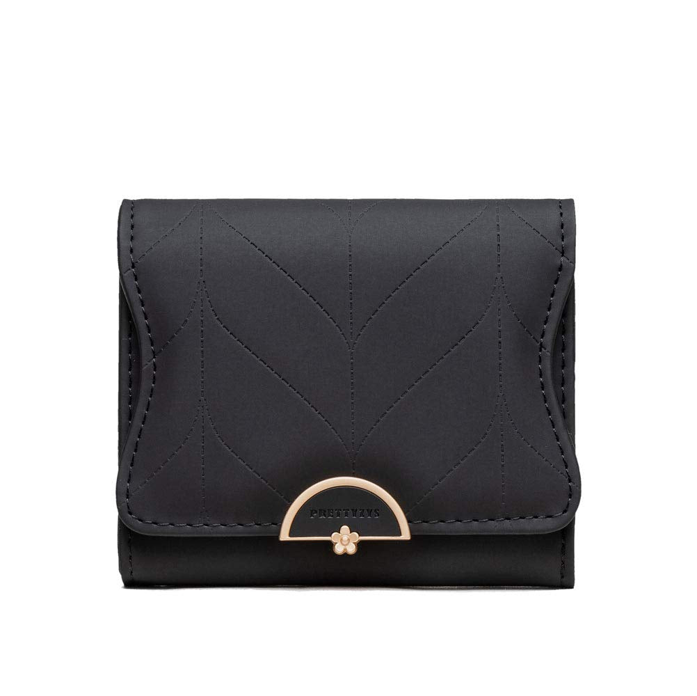 Anlla Womens Wallets Small Wallets for Women Slim Mini Wallet Soft PU Leather Wallet Cute Large Capacity black