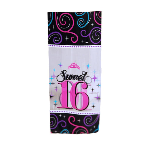 Colorful Chic Sweet Sixteen Birthday Celebration Cello Party Favour Bag (20 Pack), Multi Color, 9 1/2" X 4" X 2 1/4".