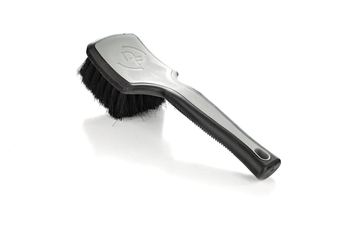 Detail Factory - ProGrip Interior Scrub Brush - Soft Bristles - Rubber Grip for Maximum Stability and Comfort - Curved Head Profile for Better Clearance - Grey