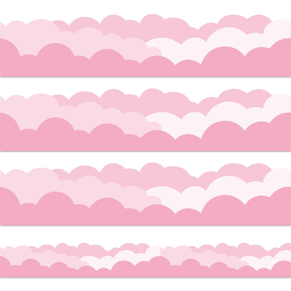 JarThenaAMCS 32.8Ft Pink Sky Clouds Bulletin Board Border Clouds Shape Die Cut Trim Border Roll for Classroom Office Chalkboard Decoration