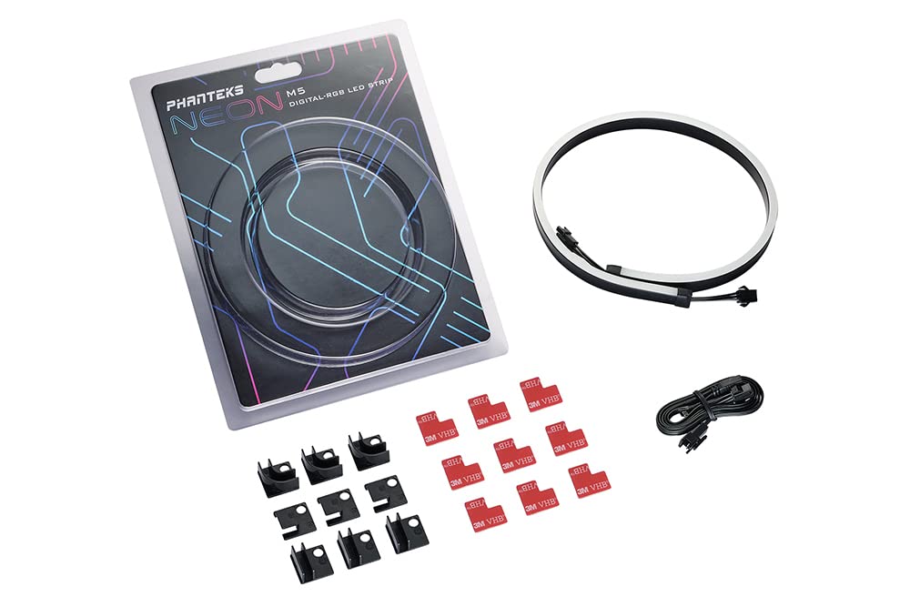 Phanteks NEON Digital-RGB LED Strip M5 (PH-NELEDKT_M5) - 1x 550mm Smooth Lighting Strip, Full-Color Range, Flexible mounting
