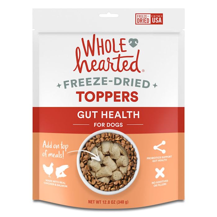 WholeHearted Freeze-Dried Gut Health Dog Food Toppers, 12 oz.