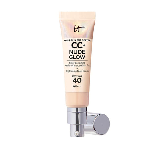 IT Cosmetics Your Skin But Better CC+ and Nude Glow Lightweight, Medium Coverage Foundation and Glow Serum, Light
