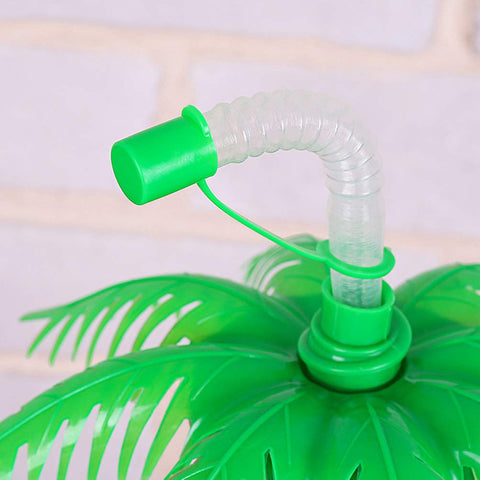 PRETYZOOM 5pcs Drinking Party Cups Hawaiian Sippy Cups with Straw Photoshoot Party Supplies Coconut Tree Straw Cups Frog Potty Training Urinal Small Dust Pan With Cover Decorations re-usable
