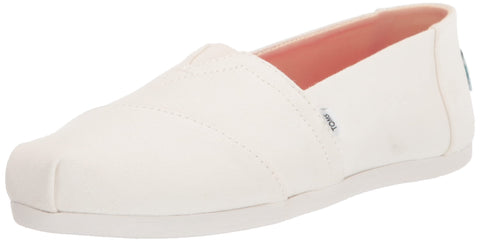 TOMS Womens Alpargata Canvas Slip On Flats Casual - Pink, White - Size 6 B