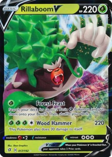 Rillaboom V 017/192 - Ultra Rare - Pokemon Sword and Shield Rebel Clash