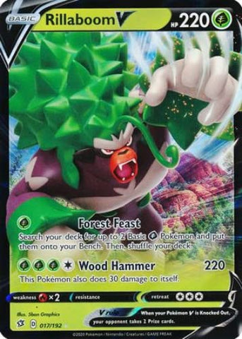 Rillaboom V 017/192 - Ultra Rare - Pokemon Sword and Shield Rebel Clash