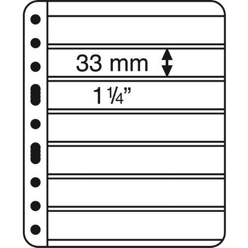 5 Heavy Duty Lighthouse Vario Plus 7S Stamp Pages - Black 7 Pocket Pages - 5 Pack