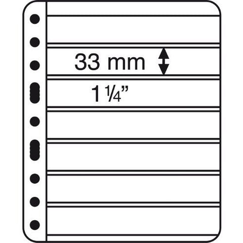 5 Heavy Duty Lighthouse Vario Plus 7S Stamp Pages - Black 7 Pocket Pages - 5 Pack
