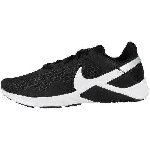 Nike Men Training Indoor Court Shoe, Black White Metallic Silver, 9.5