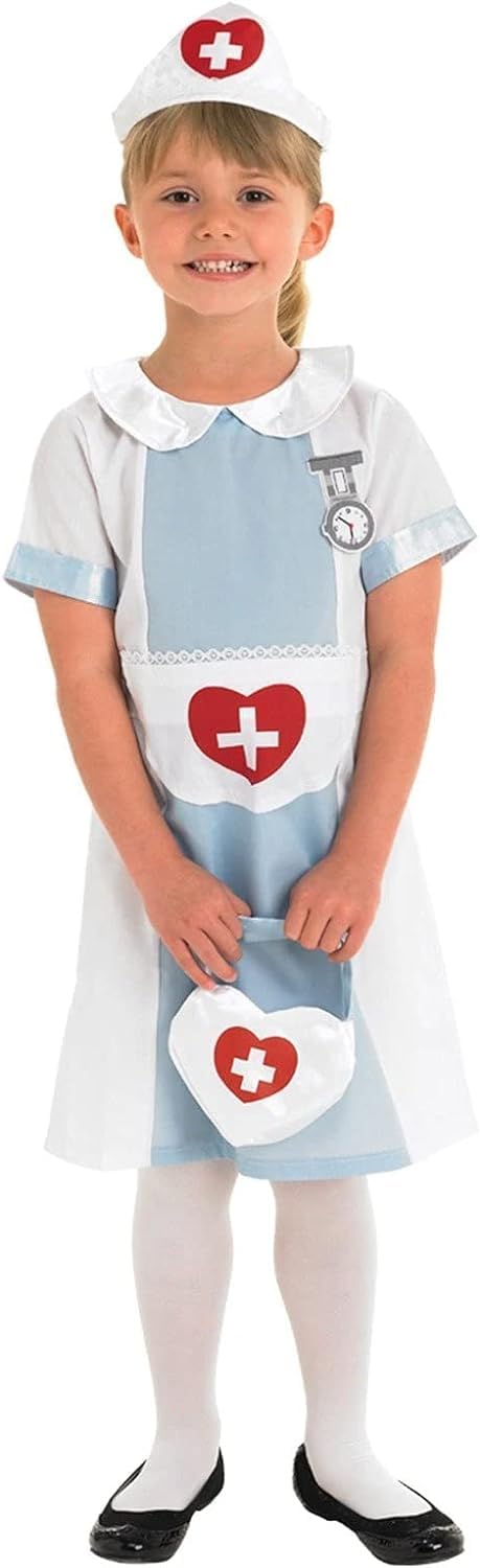 Rubie's Official Nurse Uniform Girl's Fancy Dress Up Child Kids Costume Book Week Outfit Halloween