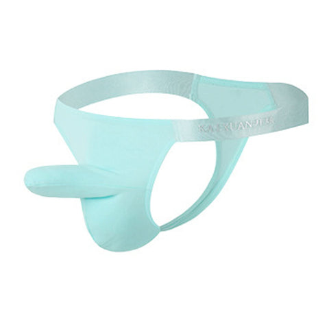 Legou Men's sexy underwear low waist breathable thong Sky blue XL