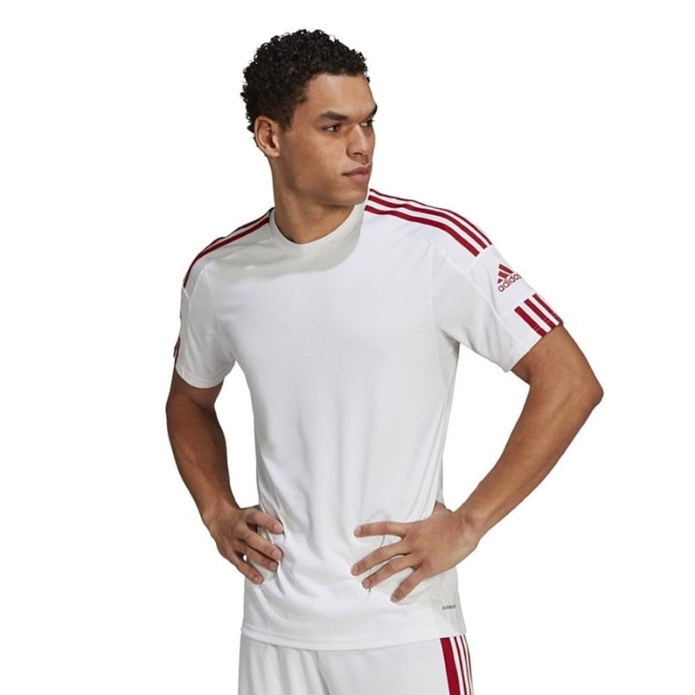 adidas Men's Squadra 21 Jersey Jersey (Short Sleeve), white/team power red, M