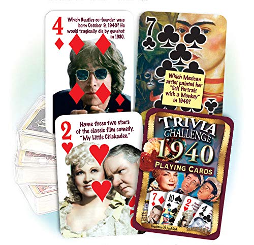 Flickback 1940 Trivia Playing Cards