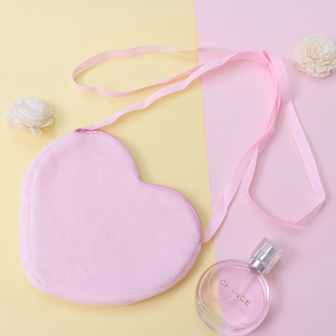 TENDYCOCO Kids Crossbody Bag Sequin Delicate Shoulder Bag Heart Shape Cross Body Glitter Sequins Coin Purse Messenger Bag for Children Girls for Girls Kids Womens Crossbody Bag
