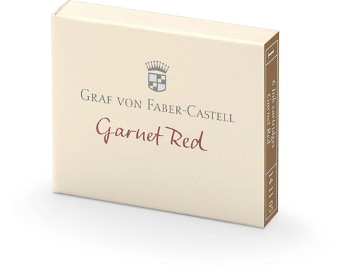 Graf von Faber-Castell Ink cartridges, Garnet Red 6X
