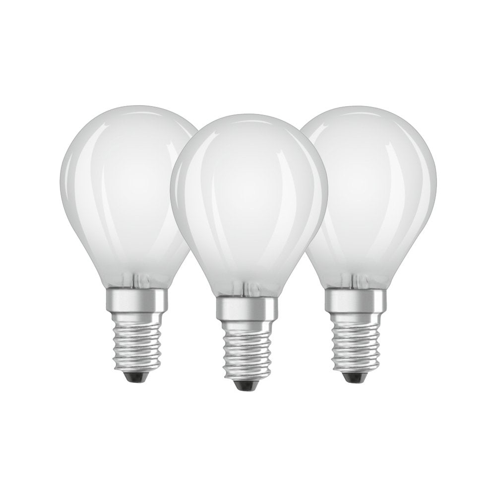 OSRAM LED Base Classic P / LED-lamp in drop shape with E14-base / not dimmable / replacement for 40 Watt / Matt / warm white - 2700 Kelvin / pack of 3