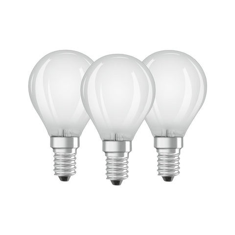 OSRAM LED Base Classic P / LED-lamp in drop shape with E14-base / not dimmable / replacement for 40 Watt / Matt / warm white - 2700 Kelvin / pack of 3
