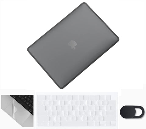 Se7enline Compatible with MacBook Pro 16-inch Case 2024 2023 2022 2021 M4 M3 M2 M1 A2485 A2779 A2991 A3403 TPU+PC Anti-Fingerprint Cover &Keyboard Skin&Touchpad Protector&Webcam Cover,Black&Black