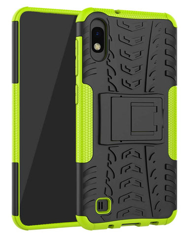 Yiakeng Samsung Galaxy A10 Case, Double Layer Shockproof Slim Drop Full Body Protection With Kickstand For Samsung Galaxy A10 (Green)