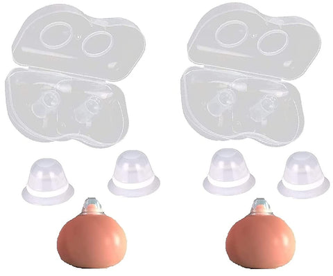 CareforYou 2Pair Nipple Corrector for Flat Inverted Nipples Silicone with Clear Case