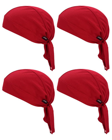 Sweat Wicking Red Doo Rags Cooling Do Rags Helmet Liner Large Motorcycle Dew Rag Head Wrap Bandana Skull Caps for Men and Women (Red Pack)