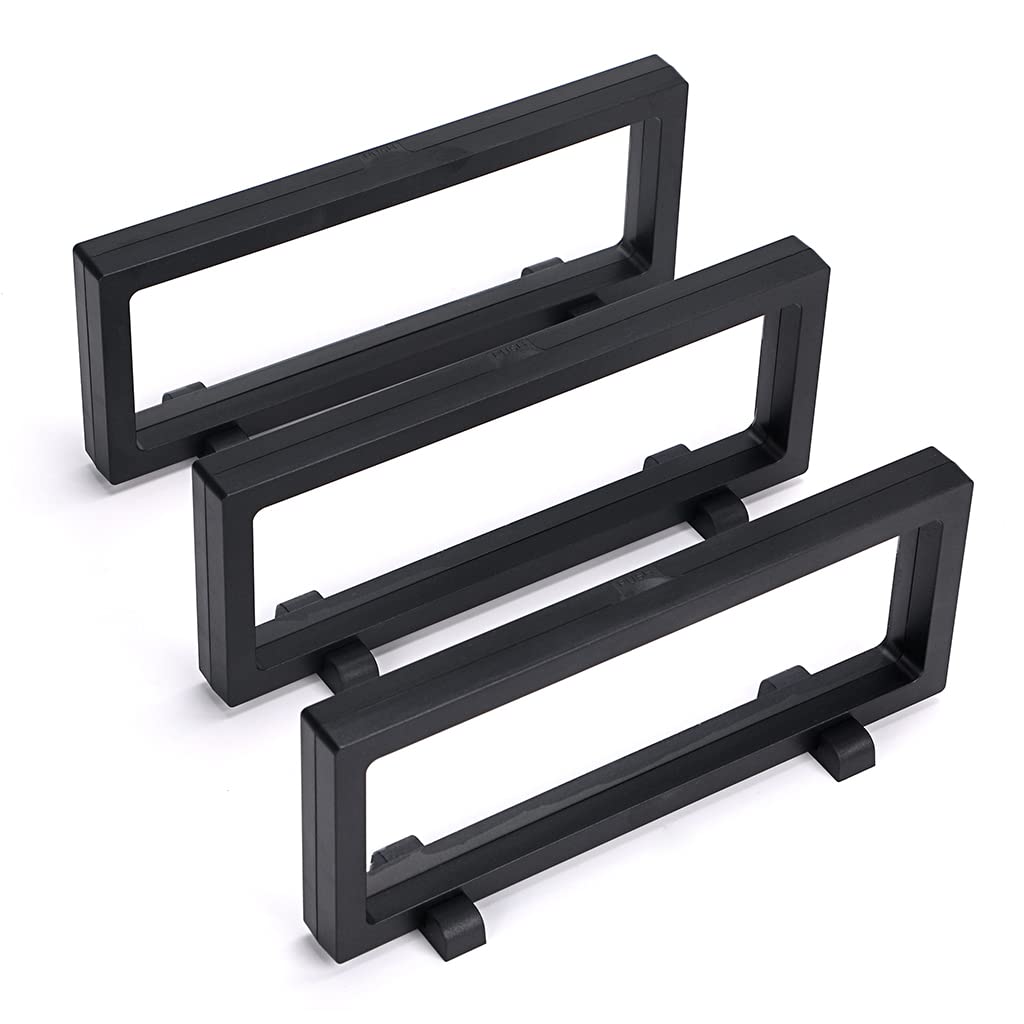 Skelang 3 Pcs Coin Display Case, 3d Floating Frame Display Holder, Coin Display Stand for Coin, Stamp, Jewelry, 23 × 9cm