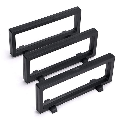 Skelang 3 Pcs Coin Display Case, 3d Floating Frame Display Holder, Coin Display Stand for Coin, Stamp, Jewelry, 23 × 9cm