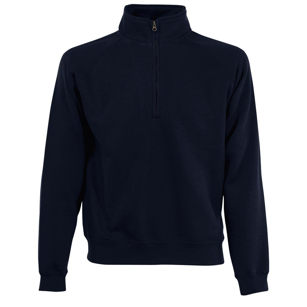 Fruit of the Loom Mens Zip Neck Sweat Sweatshirt, Blue (Deep Navy 202), Large